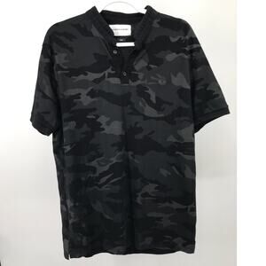 Kooples X Sport Black Slim Fit Camouflage Print Cotton Polo Shirt Size XL